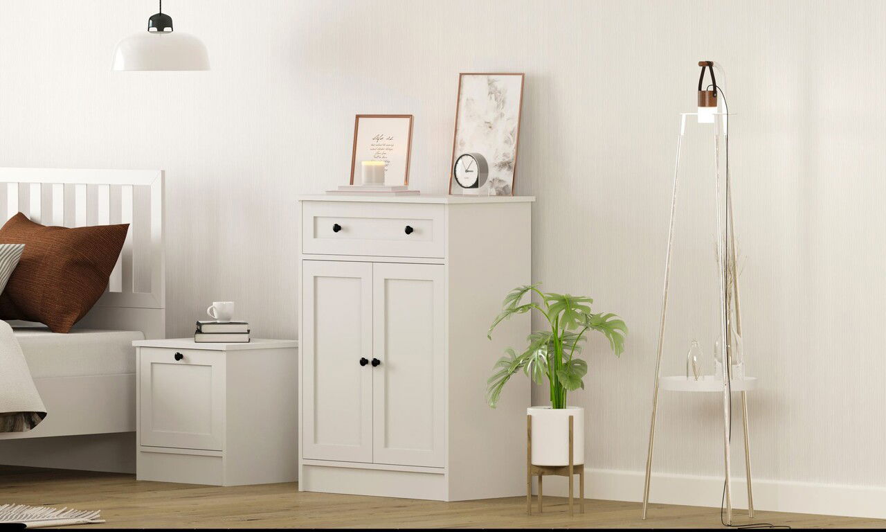 Dulap, Rabi, Rb-168-04, 70x100x40 cm, Alb mat