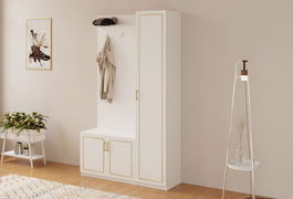 Cuier de perete, Rabi, Rb-092, 120x200x35 cm, Alb mat