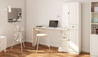 Set birou si biblioteca, Rabi, Rb-021, 120x75x40 cm, Alb mat