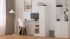Set birou si biblioteca, Rabi, Rb-087, 120x75x40 cm, Alb mat