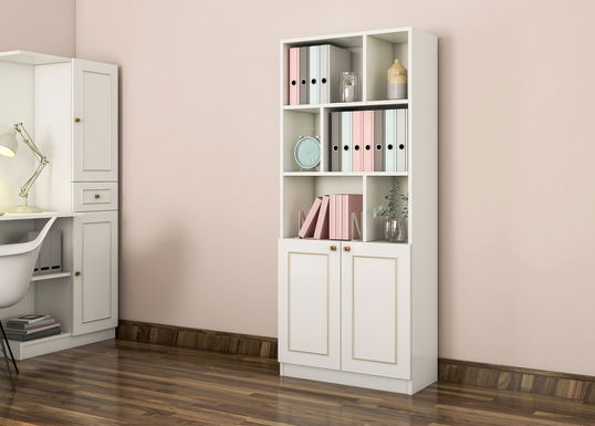 Corp biblioteca, Rabi, Rb-089, 70x180x40 cm, Alb mat