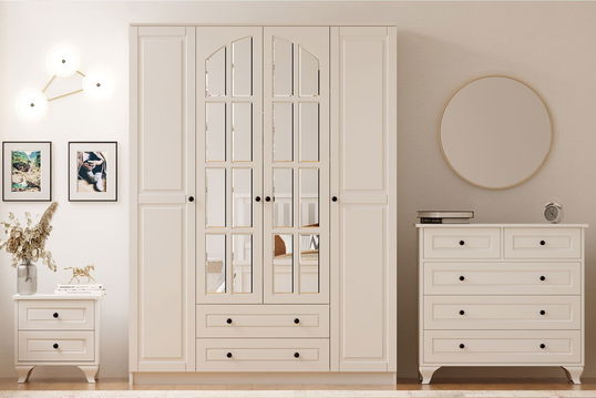 Set dormitor pentru copii, Rabi, Rb-015, Alb mat