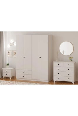 Set dormitor pentru copii, Rabi, Rb-068, Alb mat
