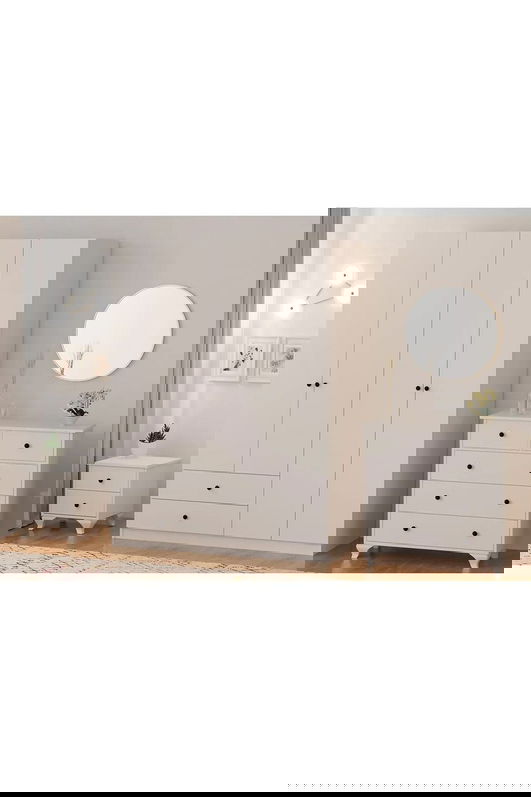 Set dormitor pentru copii, Rabi, Rb-068, Alb mat