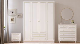 Set dormitor pentru copii, Rabi, Rb-081, Alb mat