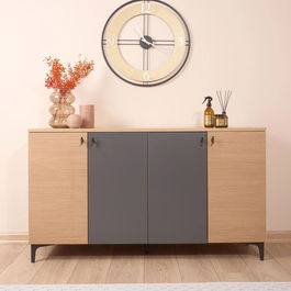 Consola, Tuvalle, Tuval 072, 140x69.2x38 cm, Stejar / Antracit