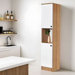 Dulap multifunctional, Tuvalle, Tuval 078, 35.2x171.8x37.8 cm, Stejar / Alb