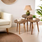 Set masute 3 piese, Tuvalle, Tuval 080, Nuc / Stejar
