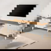 Comoda TV, Tuvalle, Tuval 081, 160x47x33 cm, Stejar alb