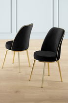 Set scaune 2 piese, Charlotte, Pefa, Negru
