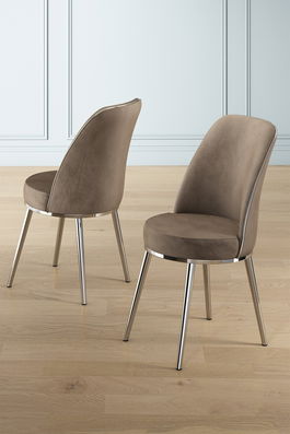 Set scaune 2 piese, Charlotte, Pefa, Cappuccino / Chrome