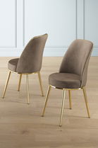 Set scaune 4 piese, Charlotte, Pefa, Cappuccino / Aur