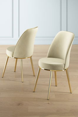 Set scaune 4 piese, Charlotte, Pefa, Crem / Aur