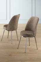 Set scaune 4 piese, Charlotte, Pefa, Cappuccino / Chrome