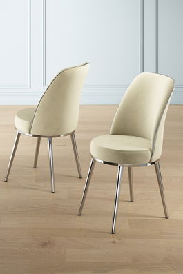 Set scaune 4 piese, Charlotte, Pefa, Crem / Crom