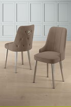 Set scaune 4 piese, Charlotte, Newa, Cappuccino / Chrome