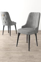 Set scaune 4 piese, Charlotte, Newa, Gri/Negru