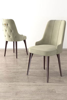 Set scaune 4 piese, Charlotte, Newa, Crem/Maro