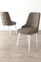 Set scaune 2 piese, Charlotte, Newa, Cappuccino / Alb