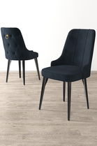 Set scaune 2 piese, Charlotte, Newa, Antracit / Negru