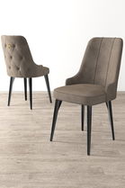 Set scaune 2 piese, Charlotte, Newa, Cappuccino / Negru