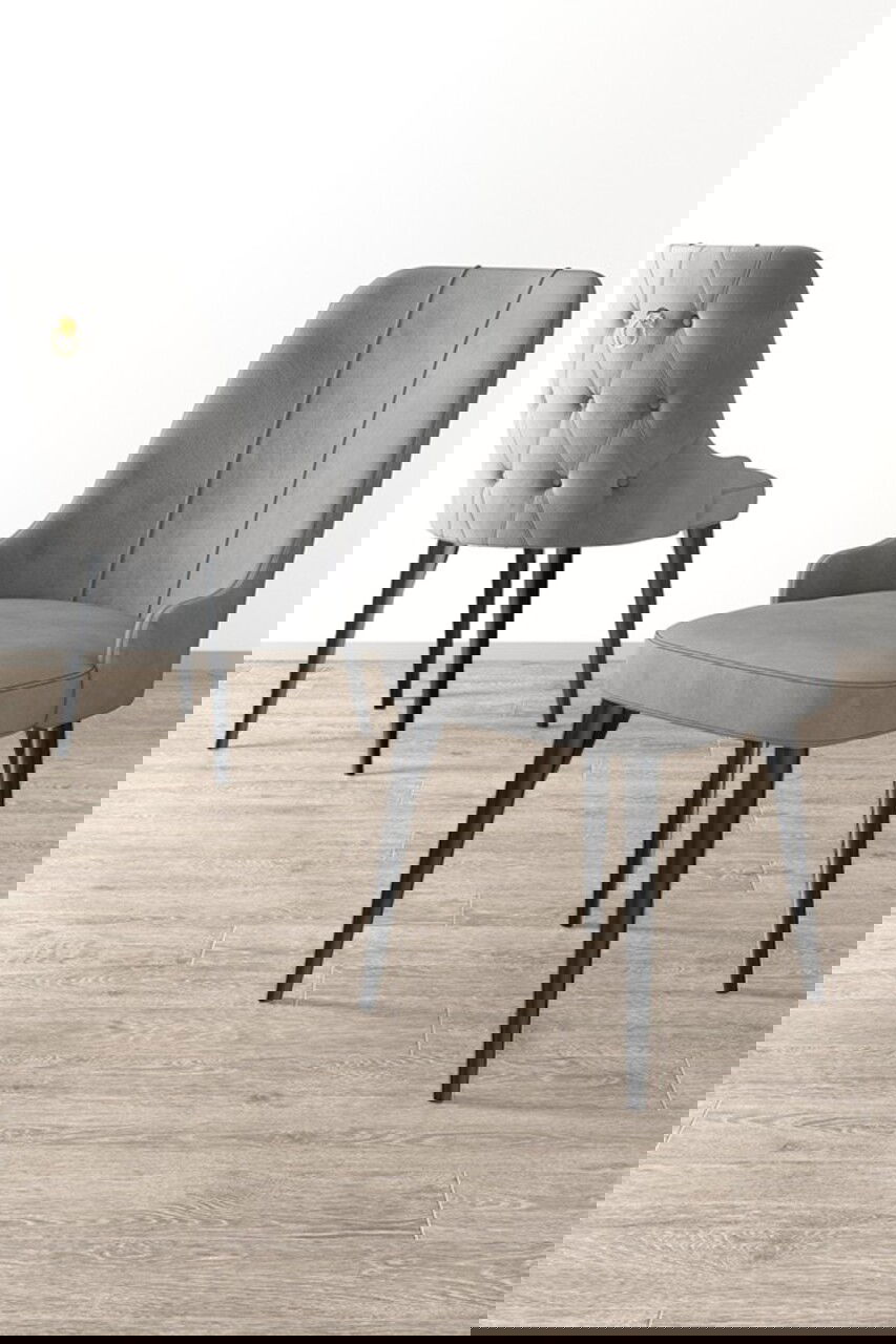 Set scaune 2 piese, Charlotte, Newa, Gri/Negru