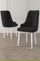 Set scaune 2 piese, Charlotte, Trex, Alb/Negru