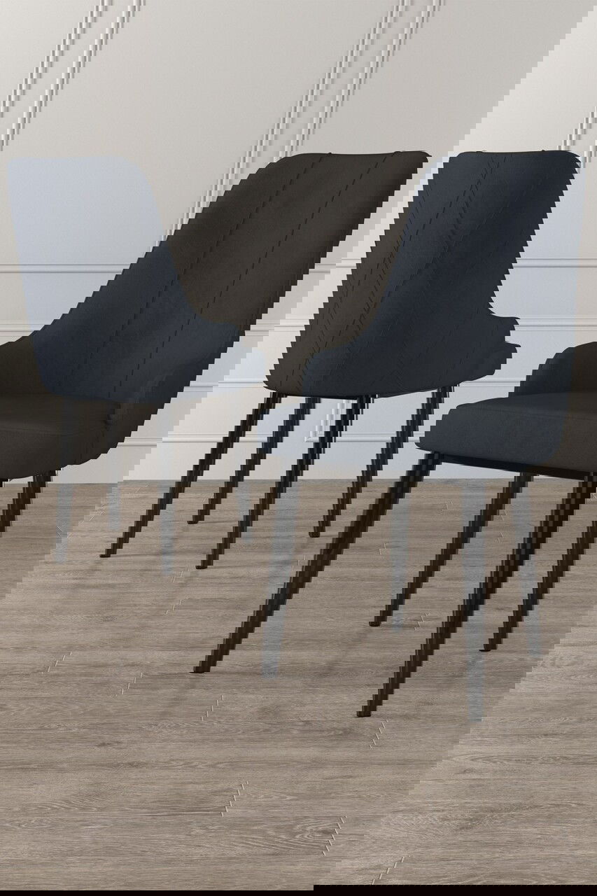 Set scaune 2 piese, Charlotte, Trex, Antracit / Negru