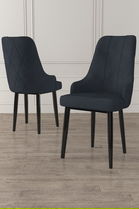Set scaune 2 piese, Charlotte, Trex, Antracit / Negru