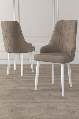 Set scaune 4 piese, Charlotte, Trex, Cappuccino / Alb