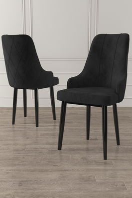 Set scaune 4 piese, Charlotte, Trex, Negru