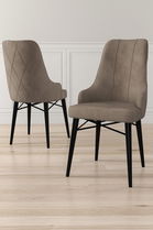 Set scaune 2 piese, Charlotte, Neta, Cappuccino / Negru