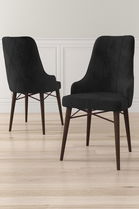 Set scaune 2 piese, Charlotte, Neta, Negru/Maro