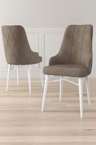 Set scaune 4 piese, Charlotte, Neta, Cappuccino / Alb