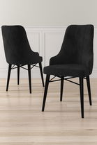 Set scaune 4 piese, Charlotte, Neta, Negru