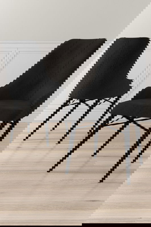 Set scaune 4 piese, Charlotte, Neta, Negru