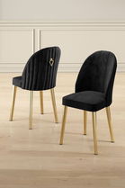 Set scaune 2 piese, Charlotte, Mara, Negru