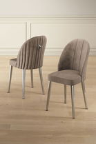 Set scaune 2 piese, Charlotte, Mara, Cappuccino / Chrome