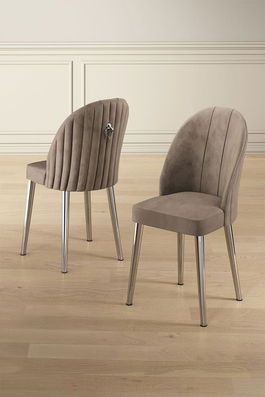 Set scaune 4 piese, Charlotte, Mara, Cappuccino / Chrome