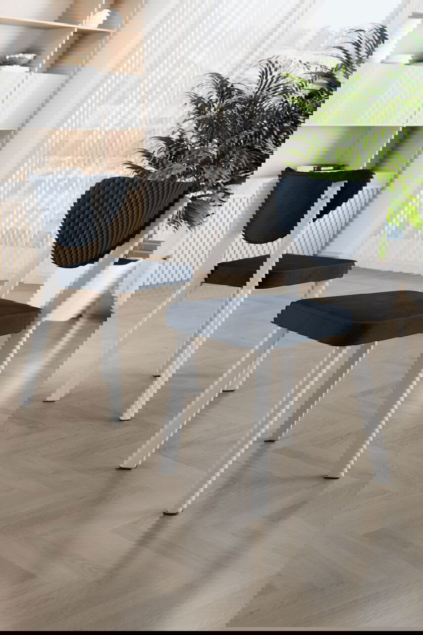 Set scaune 4 piese, Charlotte, Arfe, Antracit/Alb