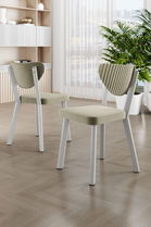 Set scaune 4 piese, Charlotte, Arfe, Crem/Alb