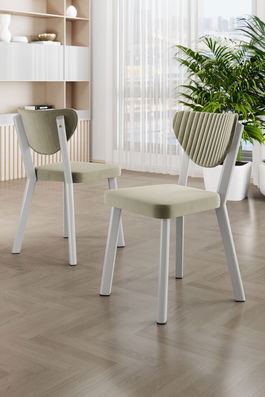 Set scaune 4 piese, Charlotte, Arfe, Crem/Alb