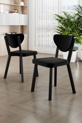 Set scaune 4 piese, Charlotte, Arfe, Negru