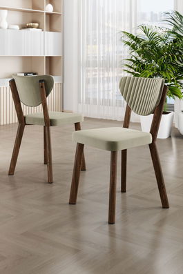 Set scaune 4 piese, Charlotte, Arfe, Crem/Maro
