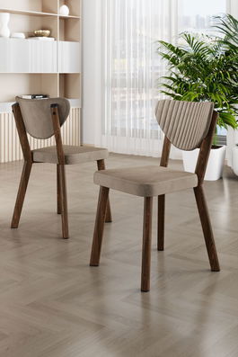 Set scaune 4 piese, Charlotte, Arfe, Cappuccino/Maro