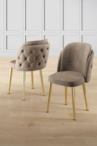 Set scaune 4 piese, Charlotte, Axle, Cappuccino / Aur