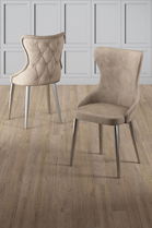 Set scaune 4 piese, Charlotte, Alpa, Cappuccino / Chrome