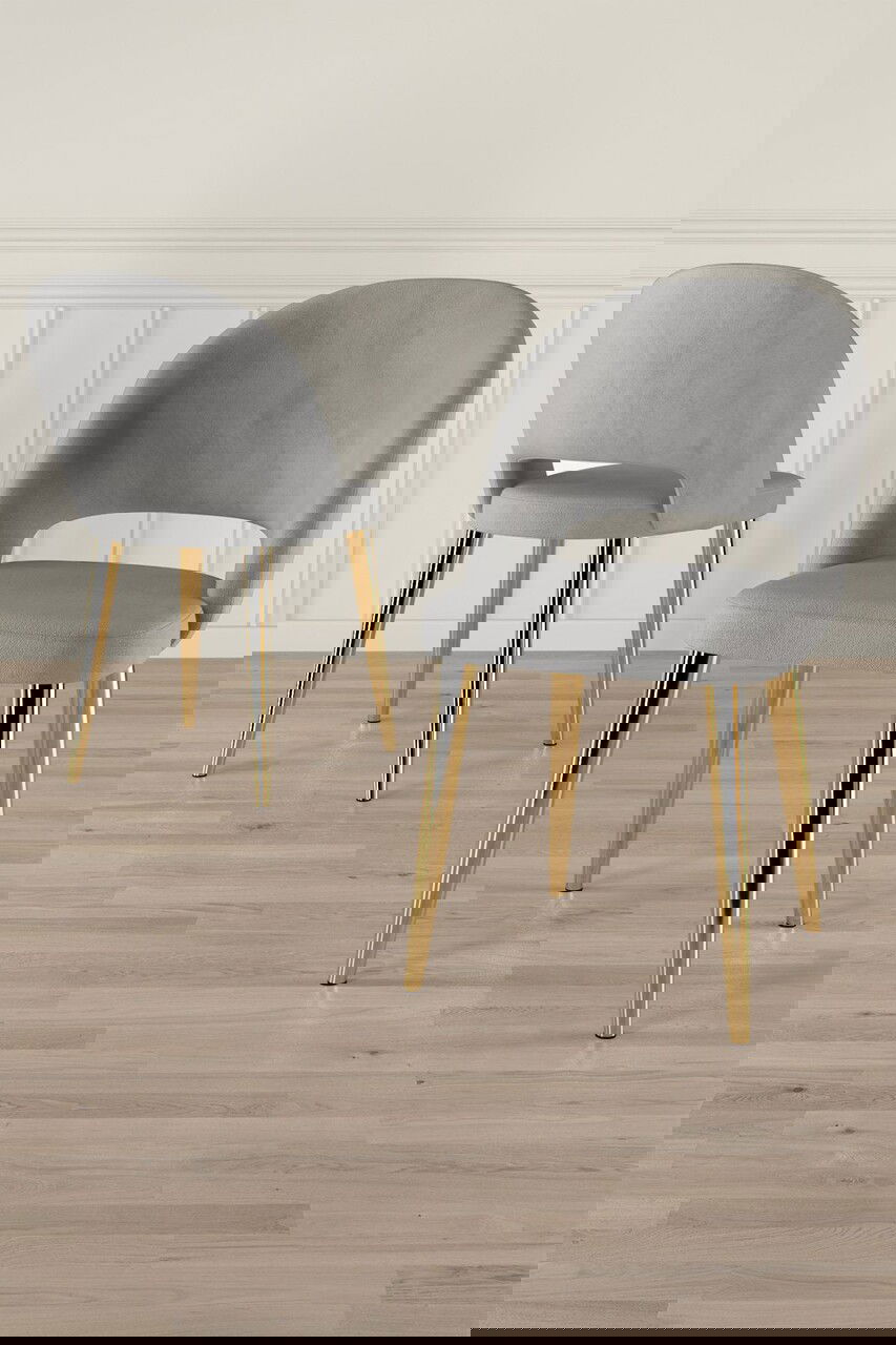 Set scaune 4 piese, Charlotte, Pane, Gri / Auriu