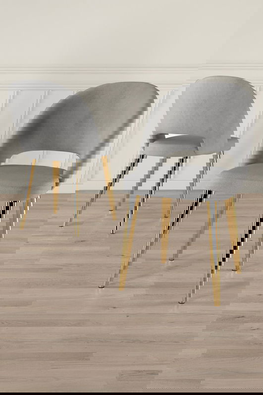 Set scaune 4 piese, Charlotte, Pane, Gri / Auriu