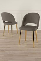 Set scaune 4 piese, Charlotte, Pane, Cappuccino / Aur